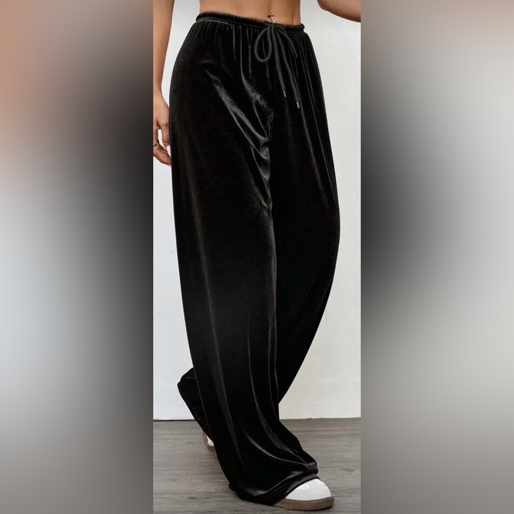 SHEIN Black Velvet Joggers